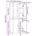 vidaXL Highboard 2 pcs Čierny dub Kompozitné drevo – Obrázok 13