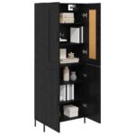 vidaXL Highboard 2 pcs Čierny dub Kompozitné drevo – Obrázok 3