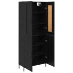 vidaXL Highboard 2 pcs Čierny dub Kompozitné drevo – Obrázok 5