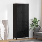 vidaXL Highboard Čierny dub 69,5 x 34 x 180 cm Kompozitné drevo