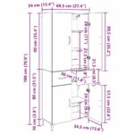 vidaXL Highboard Čierny dub 69,5 x 34 x 180 cm Kompozitné drevo – Obrázok 12