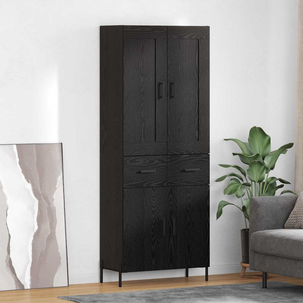 3416123_1.jpg vidaXL Highboard so zásuvkou 2 pcs Čierny dub Kompozitné drevo – Obrázok 1