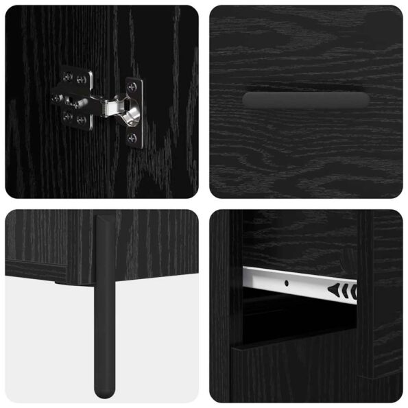 vidaXL Highboard so zásuvkou 2 pcs Čierny dub Kompozitné drevo – Obrázok 11