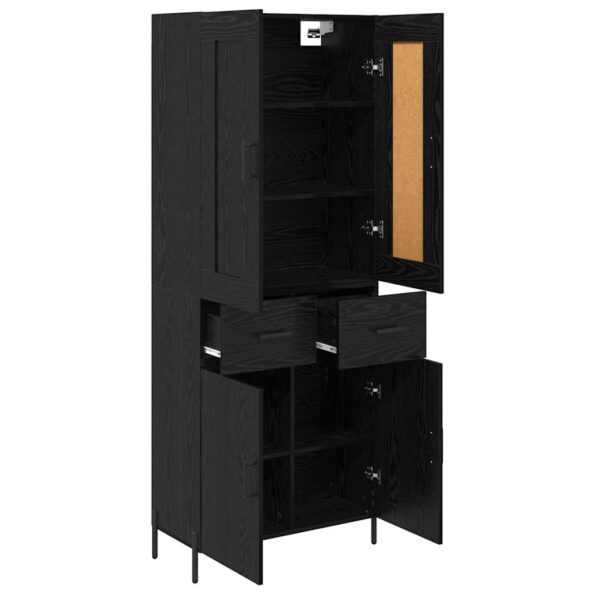 vidaXL Highboard so zásuvkou 2 pcs Čierny dub Kompozitné drevo – Obrázok 5