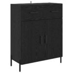 vidaXL Highboard so zásuvkou 2 pcs Čierny dub Kompozitné drevo – Obrázok 6