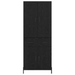 vidaXL Highboard so zásuvkou 2 pcs Čierny dub Kompozitné drevo – Obrázok 8