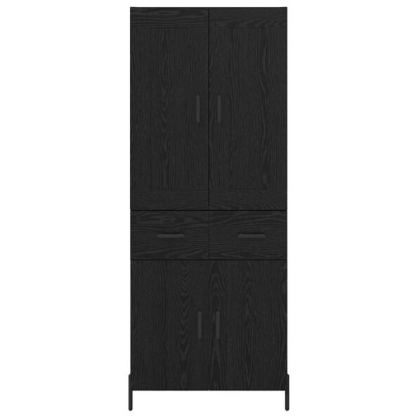 vidaXL Highboard so zásuvkou 2 pcs Čierny dub Kompozitné drevo – Obrázok 8