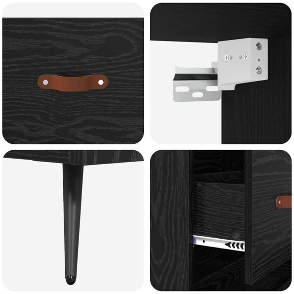 vidaXL Highboard Čierny dub 69,5 x 34 x 180 cm Kompozitné drevo – Obrázok 11