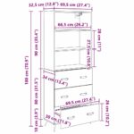 vidaXL Highboard Čierny dub 69,5 x 34 x 180 cm Kompozitné drevo – Obrázok 12
