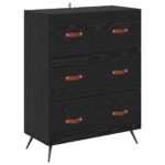 vidaXL Highboard Čierny dub 69,5 x 34 x 180 cm Kompozitné drevo – Obrázok 6
