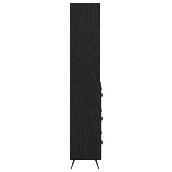 vidaXL Highboard Čierny dub 69,5 x 34 x 180 cm Kompozitné drevo – Obrázok 9