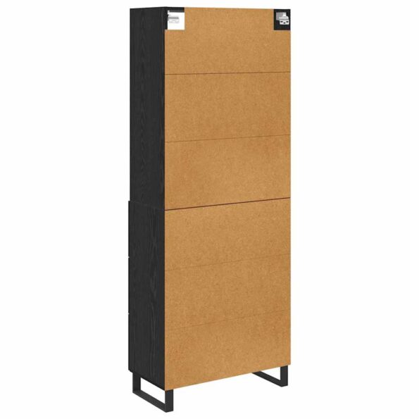 vidaXL Highboard so zásuvkou 2 pcs Čierny dub Kompozitné drevo – Obrázok 10