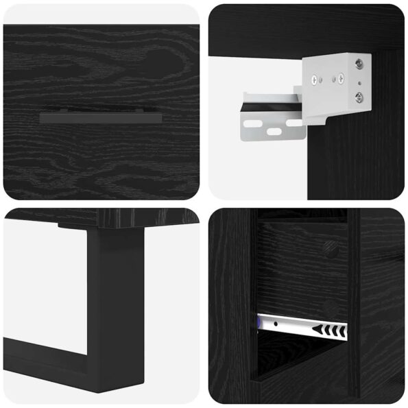 vidaXL Highboard so zásuvkou 2 pcs Čierny dub Kompozitné drevo – Obrázok 11