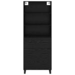 vidaXL Highboard so zásuvkou 2 pcs Čierny dub Kompozitné drevo – Obrázok 8