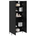 vidaXL Highboard Čierny dub 69,5 x 34 x 180 cm Kompozitné drevo – Obrázok 3