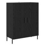 vidaXL Highboard Čierny dub 69,5 x 34 x 180 cm Kompozitné drevo – Obrázok 6