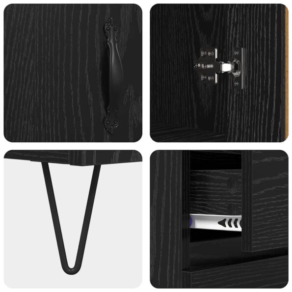 vidaXL Highboard Čierny dub 69,5 x 34 x 180 cm Kompozitné drevo – Obrázok 11