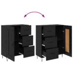 vidaXL Highboard Čierny dub 69,5 x 34 x 180 cm Kompozitné drevo – Obrázok 13