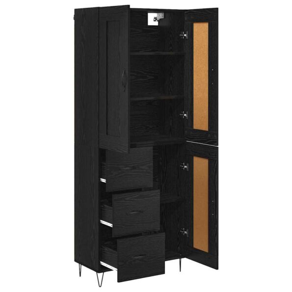 vidaXL Highboard Čierny dub 69,5 x 34 x 180 cm Kompozitné drevo – Obrázok 5