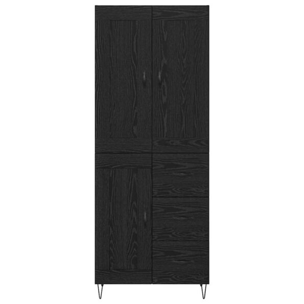 vidaXL Highboard Čierny dub 69,5 x 34 x 180 cm Kompozitné drevo – Obrázok 8