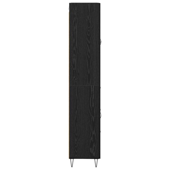 vidaXL Highboard Čierny dub 69,5 x 34 x 180 cm Kompozitné drevo – Obrázok 9