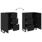 vidaXL Highboard 2 pcs Čierny dub Drevovláknitá doska a sklo – Obrázok 11
