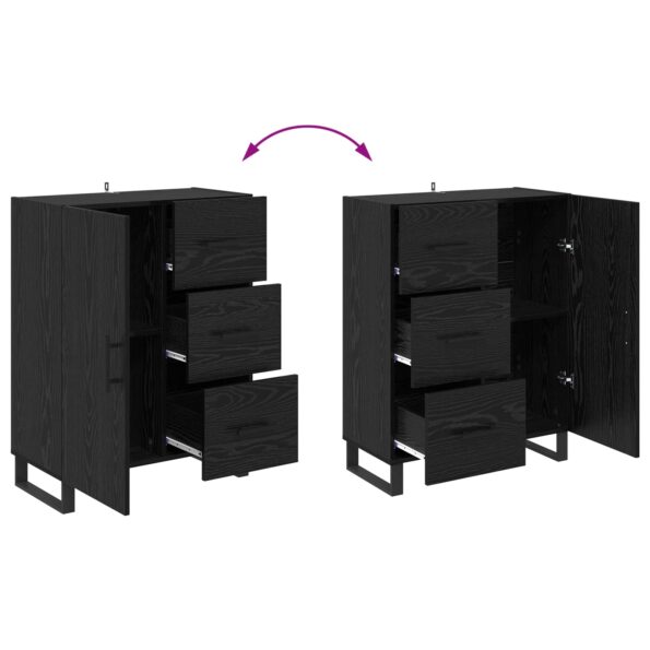 vidaXL Highboard 2 pcs Čierny dub Drevovláknitá doska a sklo – Obrázok 11
