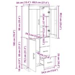 vidaXL Highboard 2 pcs Čierny dub Drevovláknitá doska a sklo – Obrázok 13