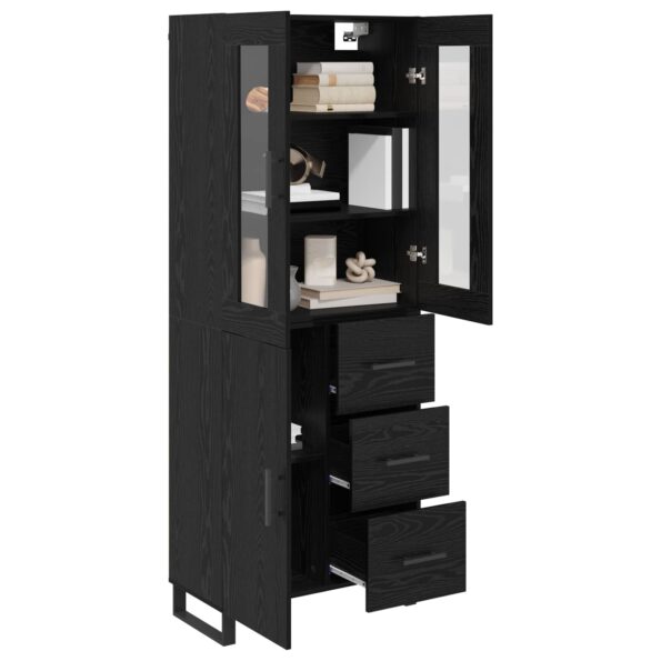 vidaXL Highboard 2 pcs Čierny dub Drevovláknitá doska a sklo – Obrázok 3