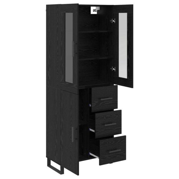 vidaXL Highboard 2 pcs Čierny dub Drevovláknitá doska a sklo – Obrázok 5