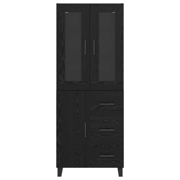 vidaXL Highboard 2 pcs Čierny dub Drevovláknitá doska a sklo – Obrázok 8