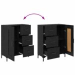 vidaXL Highboard Čierny dub 69,5 x 34 x 180 cm Kompozitné drevo – Obrázok 11