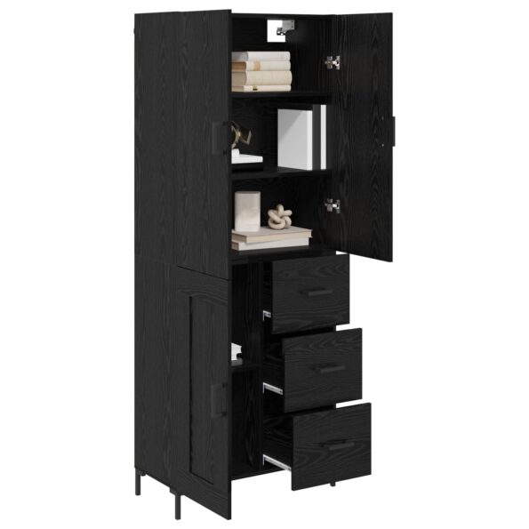 vidaXL Highboard Čierny dub 69,5 x 34 x 180 cm Kompozitné drevo – Obrázok 3