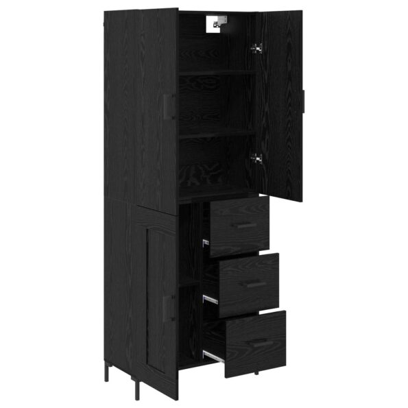 vidaXL Highboard Čierny dub 69,5 x 34 x 180 cm Kompozitné drevo – Obrázok 5