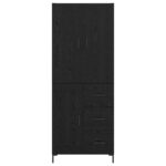vidaXL Highboard Čierny dub 69,5 x 34 x 180 cm Kompozitné drevo – Obrázok 8