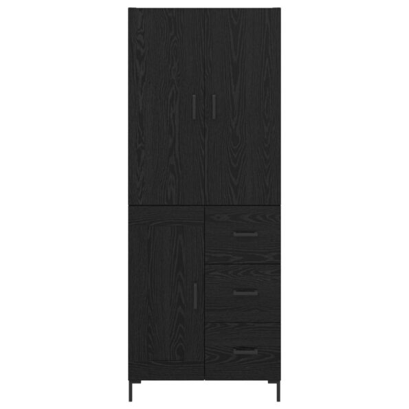 vidaXL Highboard Čierny dub 69,5 x 34 x 180 cm Kompozitné drevo – Obrázok 8