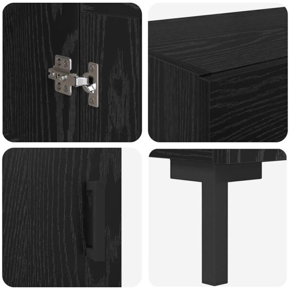 vidaXL Highboard 2 pcs Čierny dub Kompozitné drevo – Obrázok 11