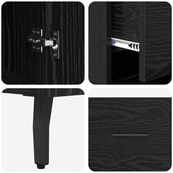 vidaXL Highboard Čierny dub 34,5 x 34 x 180 cm Kompozitné drevo – Obrázok 11