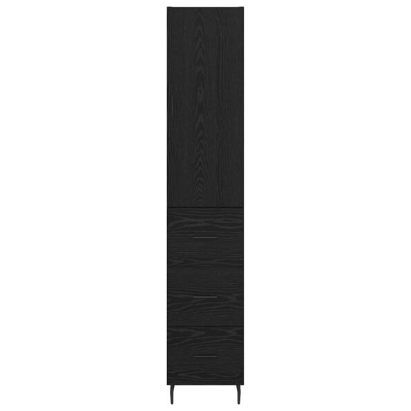 vidaXL Highboard Čierny dub 34,5 x 34 x 180 cm Kompozitné drevo – Obrázok 8