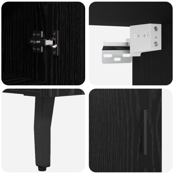 vidaXL Highboard 2 pcs Čierny dub Drevovláknitá doska a sklo – Obrázok 11