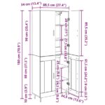 vidaXL Highboard 2 pcs Čierny dub Drevovláknitá doska a sklo – Obrázok 13
