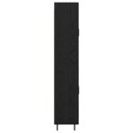 vidaXL Highboard 2 pcs Čierny dub Drevovláknitá doska a sklo – Obrázok 9
