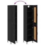 vidaXL Highboard Čierny dub 34,5 x 34 x 180 cm Kompozitné drevo – Obrázok 13