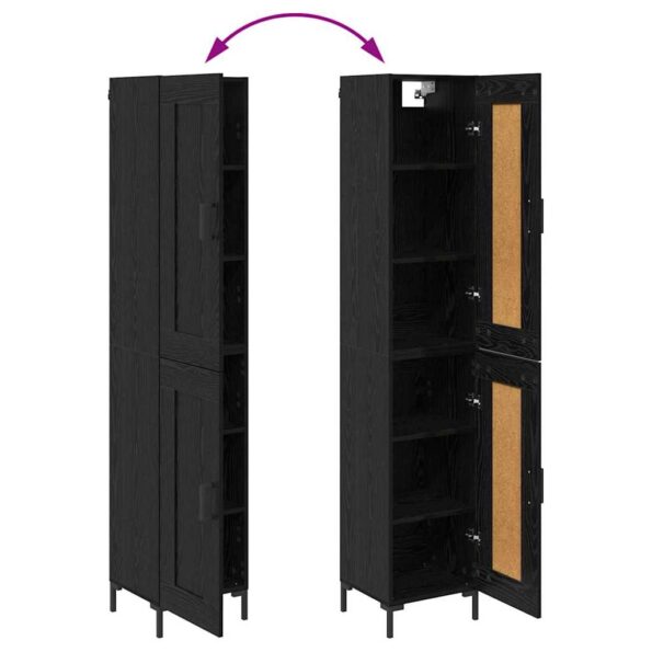 vidaXL Highboard Čierny dub 34,5 x 34 x 180 cm Kompozitné drevo – Obrázok 13
