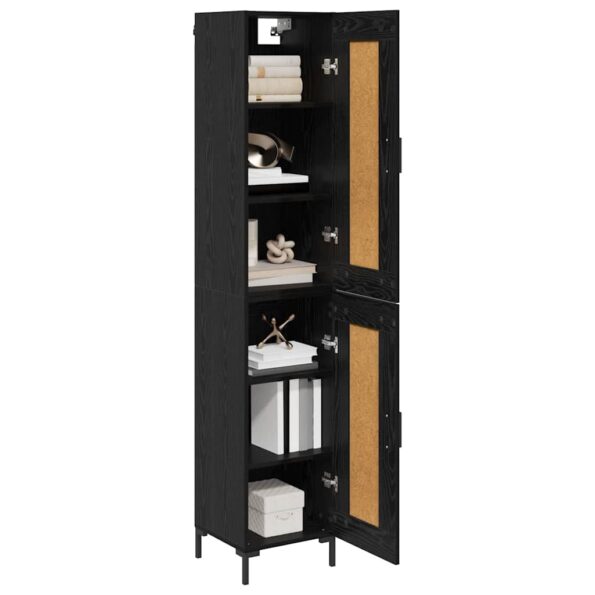 vidaXL Highboard Čierny dub 34,5 x 34 x 180 cm Kompozitné drevo – Obrázok 3