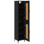 vidaXL Highboard Čierny dub 34,5 x 34 x 180 cm Kompozitné drevo – Obrázok 5