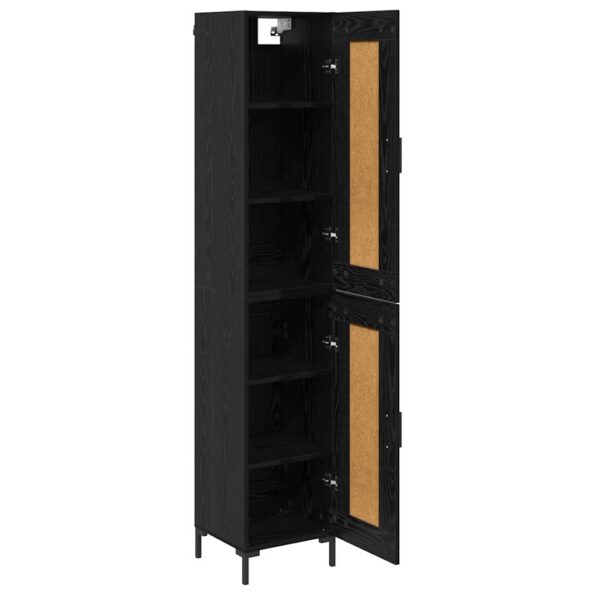 vidaXL Highboard Čierny dub 34,5 x 34 x 180 cm Kompozitné drevo – Obrázok 5