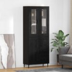 vidaXL Highboard so zásuvkou 2 pcs Čierny dub Kompozitné drevo