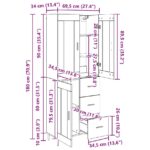 vidaXL Highboard so zásuvkou 2 pcs Čierny dub Kompozitné drevo – Obrázok 13