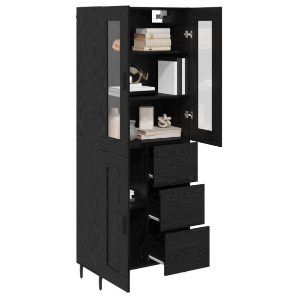 vidaXL Highboard so zásuvkou 2 pcs Čierny dub Kompozitné drevo – Obrázok 3